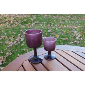 Vintage Wine and Water Glasses / Hand Blown Bubble Glass / Barware / Cocktails